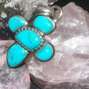 Vintage Native American Cross Pendant with top of the line Turquoise